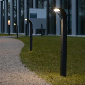 CGC DIANA Dark Grey Curved Outdoor LED Post LightMotion activated driveway security lights