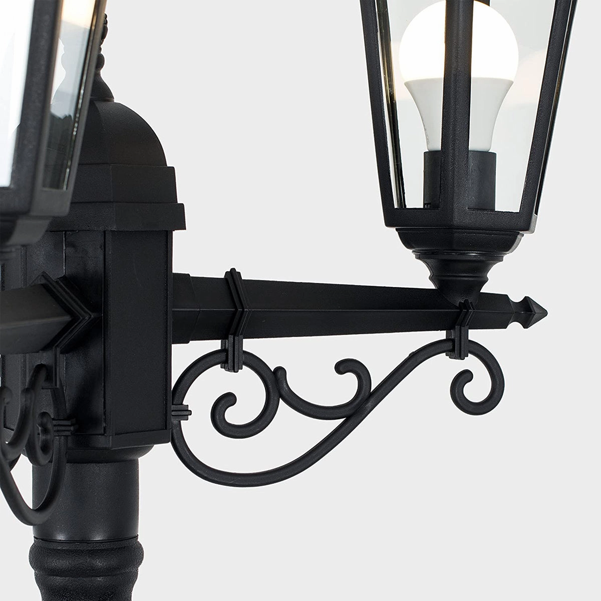 CGC EDNA Black Triple Victorian Style Lantern Post Light