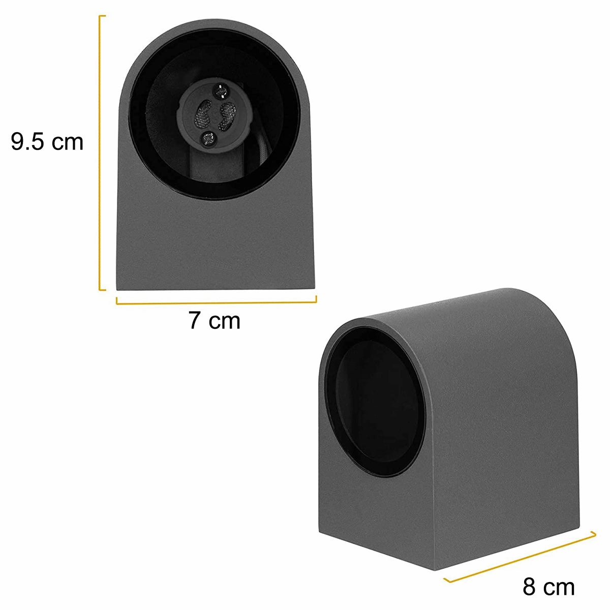 CGC EILEEN Black Outdoor Curved Wall Mounted Single Spotlight