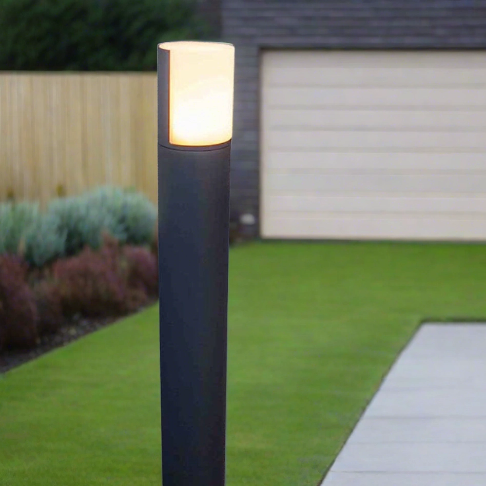 CGC FAITH Dark Grey Cylindrical LED Bollard Post Light