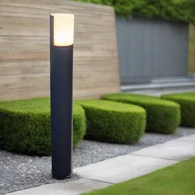 CGC FAITH Dark Grey Cylindrical LED Bollard Post LightDecorative outdoor post lights
