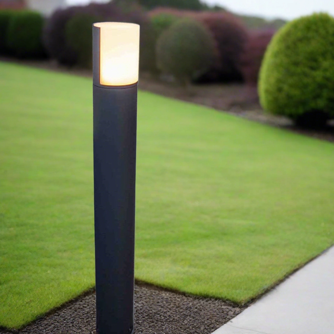 CGC FAITH Dark Grey Cylindrical LED Bollard Post Light