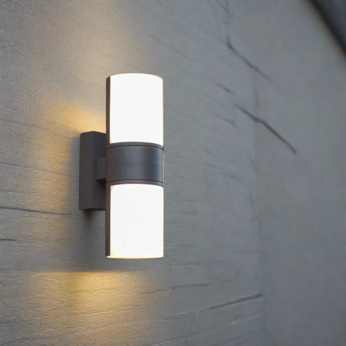 CGC FAITH Dark Grey Twin Cylindrical LED Wall Light