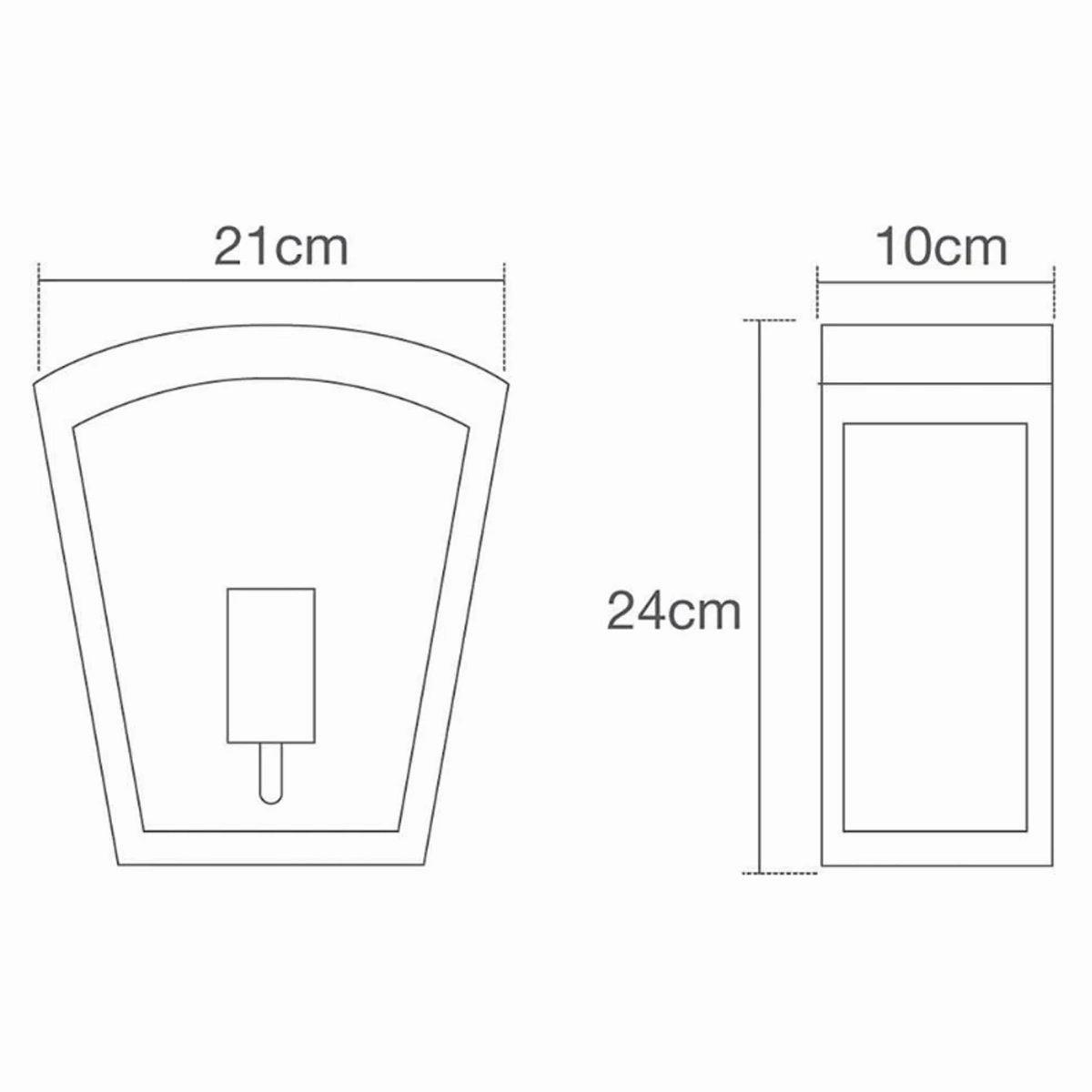 CGC IRIS Black Curved Top Lantern Wall Light