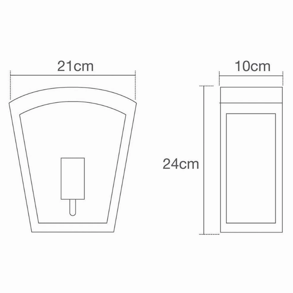CGC IRIS Black Curved Top Lantern Wall Light