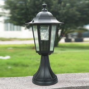 CGC JASMINE Black Small Coach Lantern Post LightMotion activated driveway security lights