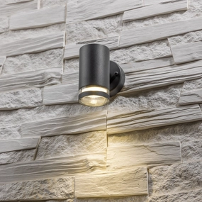CGC JENNIFER Dark Grey Outdoor Single Spot Cylinder Wall LightWeatherproof outdoor lighting