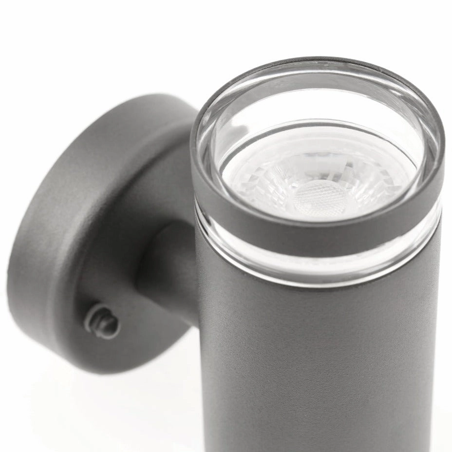 CGC JENNIFER Dark Grey Outdoor Single Spot Cylinder Wall Light