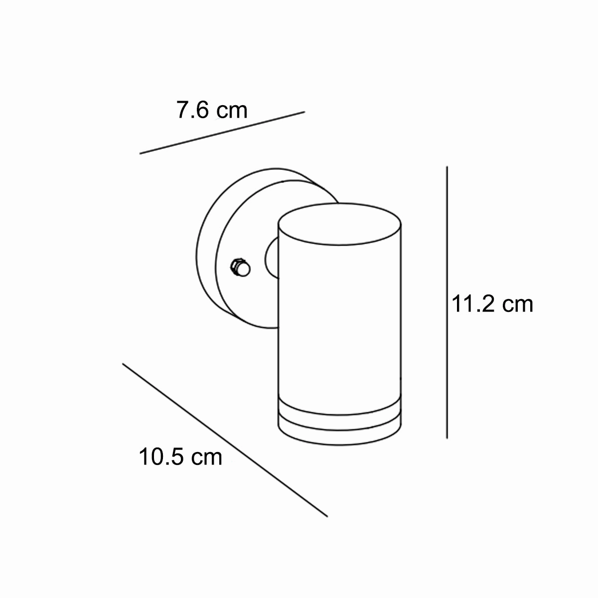 CGC JENNIFER Dark Grey Outdoor Single Spot Cylinder Wall Light