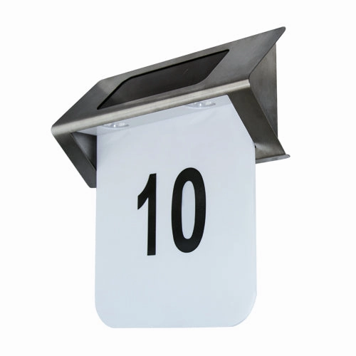 CGC JUNI Stainless Steel Solar Outdoor LED Wall Light With House Number