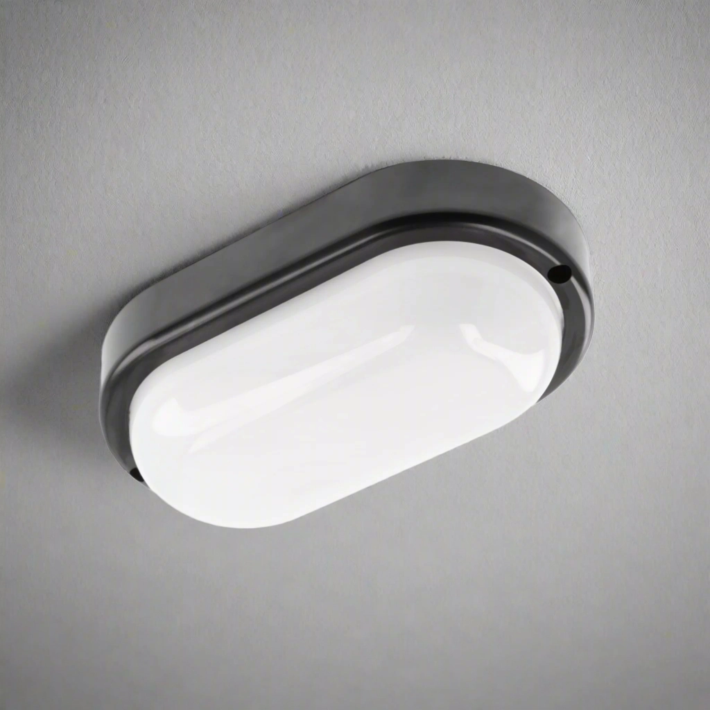 CGC KODO Black Oval Ceiling Wall Light Surface Mount LED, 8W, 720lm, 4000KMotion activated driveway security lights