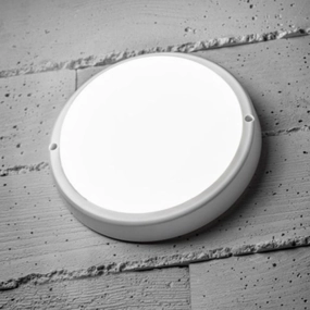 CGC KODO White Round LED Mini Bulkhead Wall Ceiling Light 8W IP54 4000k 720lmWeatherproof outdoor lighting