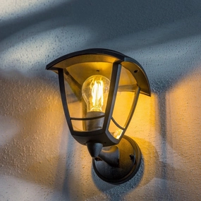 CGC LARA Black Solar Outdoor Wall Lantern Traditional Filament LED Warm White Light IP44Motion activated driveway security lights