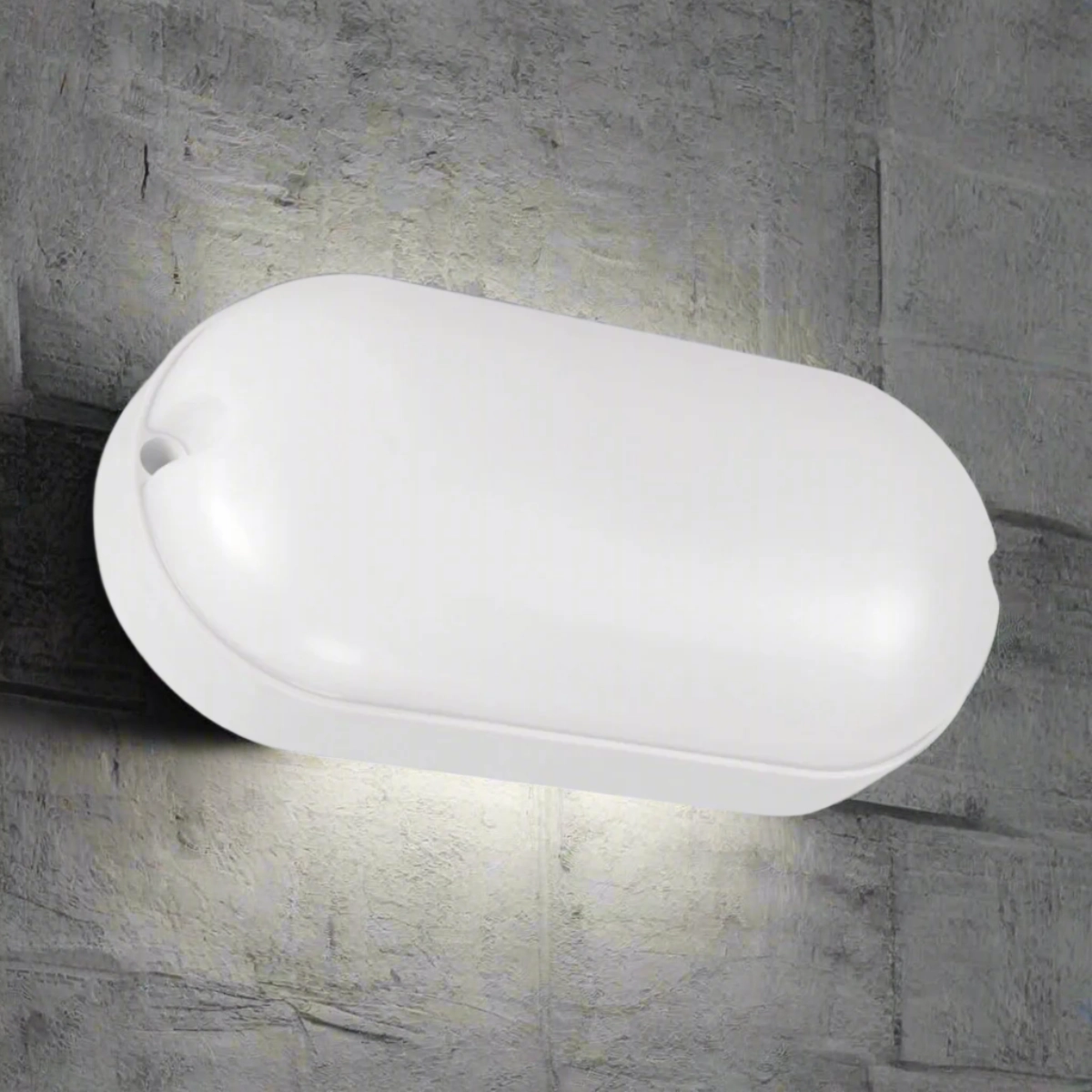 CGC LEAH White Opal Oval Outdoor Bulkhead 5WOutdoor wall sconces with motion sensor