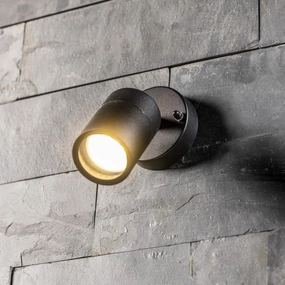 CGC LEON Black Stainless Steel Adjustable Outdoor Wall SpotlightWeatherproof outdoor lighting