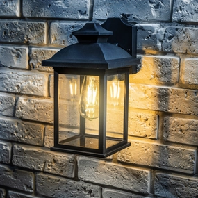 CGC LILLIAN Black Rectangle Mounted Outdoor Wall Lantern LightWeatherproof outdoor chandelier