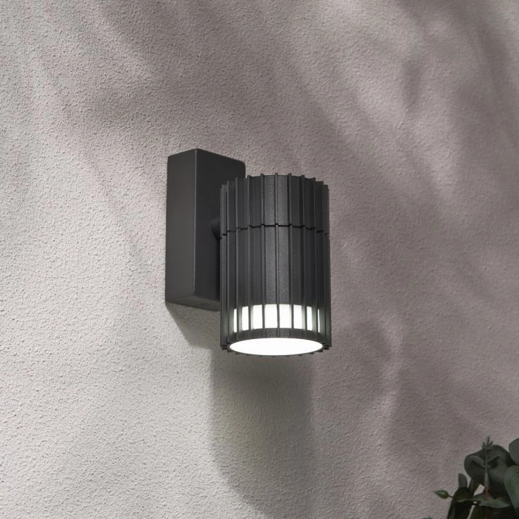 CGC LILLY Anthracite Dark Grey Ribbed GU10 Down Outdoor Wall Light IP65Outdoor wall sconces with motion sensor