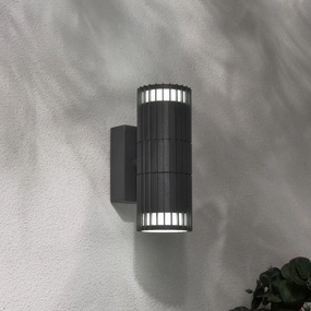 CGC LILLY Anthracite Dark Grey Ribbed GU10 Up & Down Outdoor Wall Light IP65Outdoor wall sconces with motion sensor