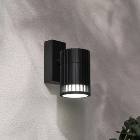 CGC LILLY Black Ribbed Down Outdoor Wall Light IP65Outdoor wall sconces with motion sensor