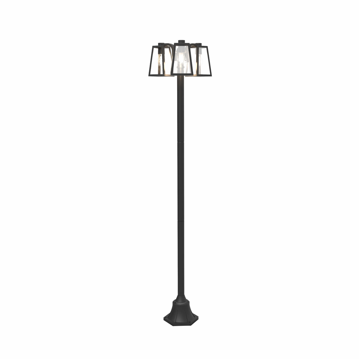 CGC LOUIE Black Modern Outdoor Lantern Tall Three Head Post Light 1.9mMotion activated driveway security lights