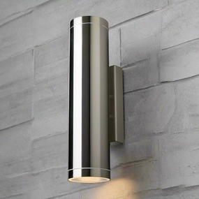 CGC LUCAS Stainless Steel Extra Long GU10 Double Up and Down Outdoor Wall Light Spotlight IP44Weatherproof outdoor lighting