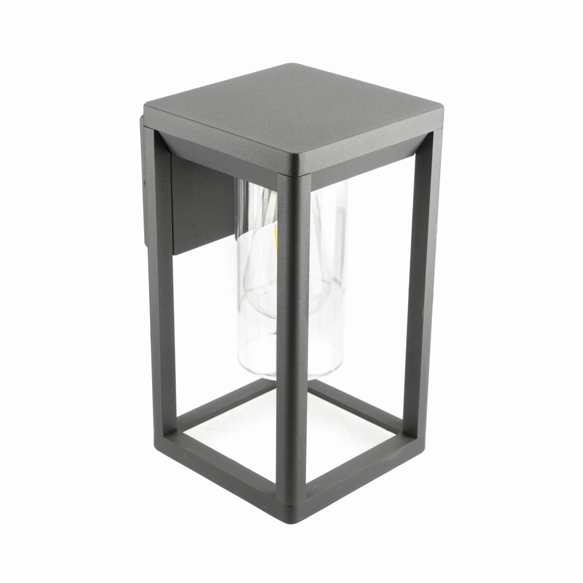 CGC MADDISON Anthracite Grey E27 Outdoor Wall Light Lantern Clear Diffuser IP54