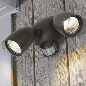 CGC MARTHA Black Double Floodlight With Sensor LED OutdoorWeatherproof outdoor lighting
