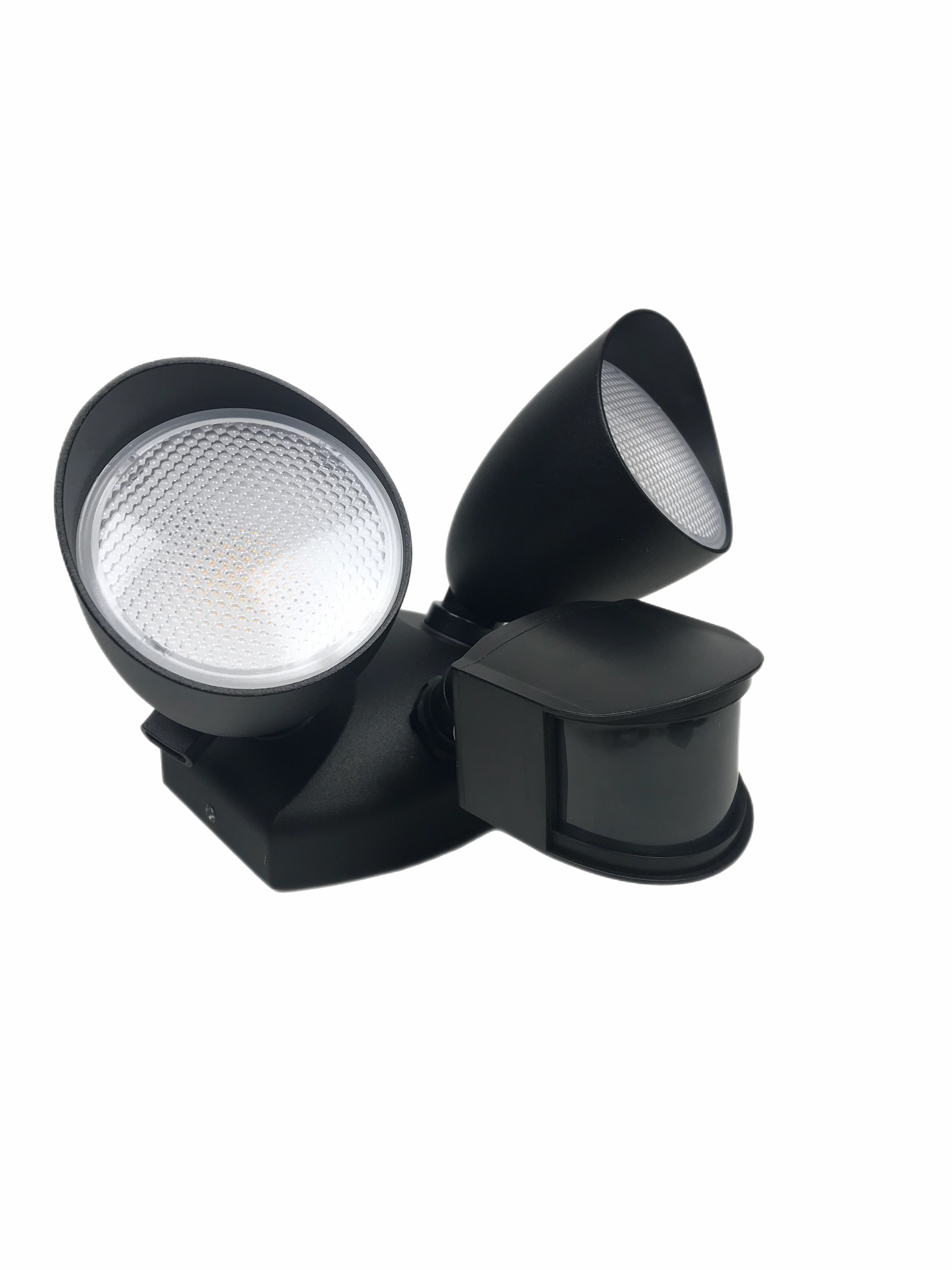 CGC MARTHA Black Double Floodlight With Sensor LED Outdoor