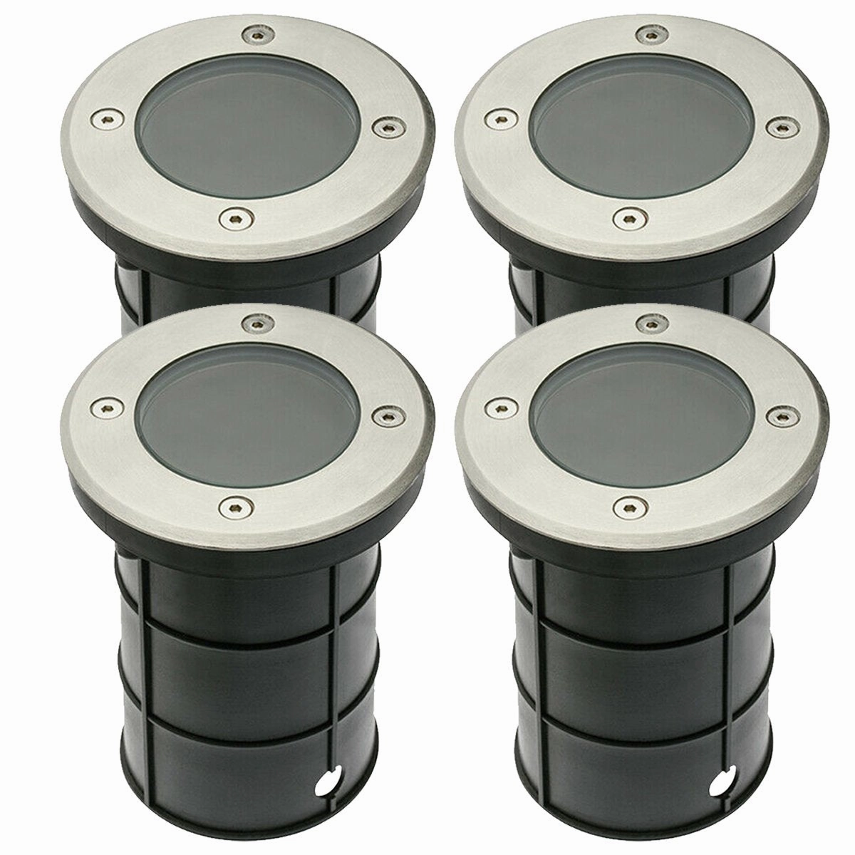 CGC MEADOW Four Round Large Stainless Steel Inground Or Decking Lights