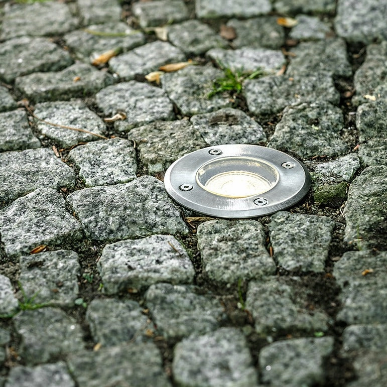 CGC MEADOW Four Round Large Stainless Steel Inground Or Decking Lights