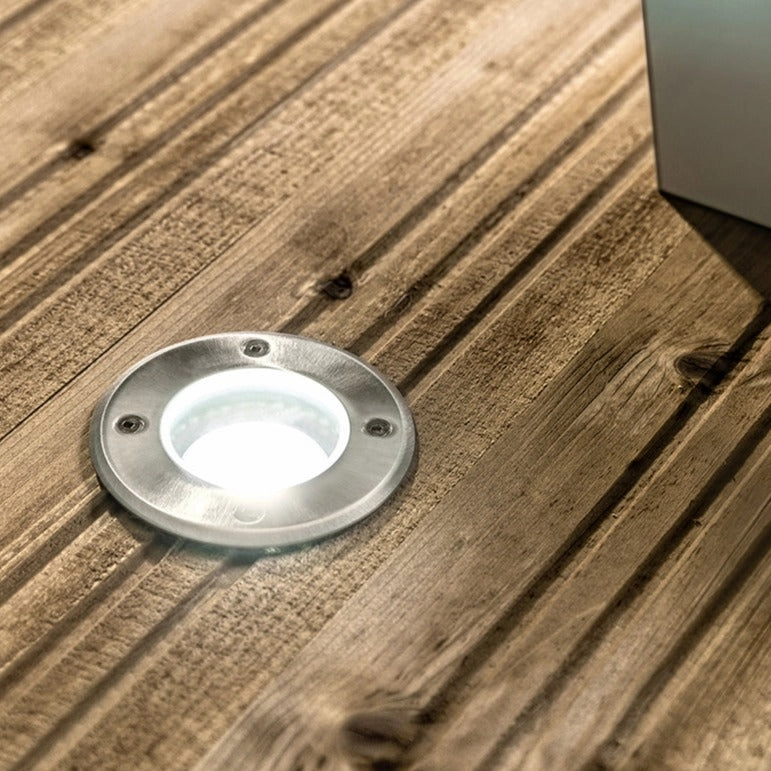 CGC MEADOW Four Round Large Stainless Steel Inground Or Decking Lights