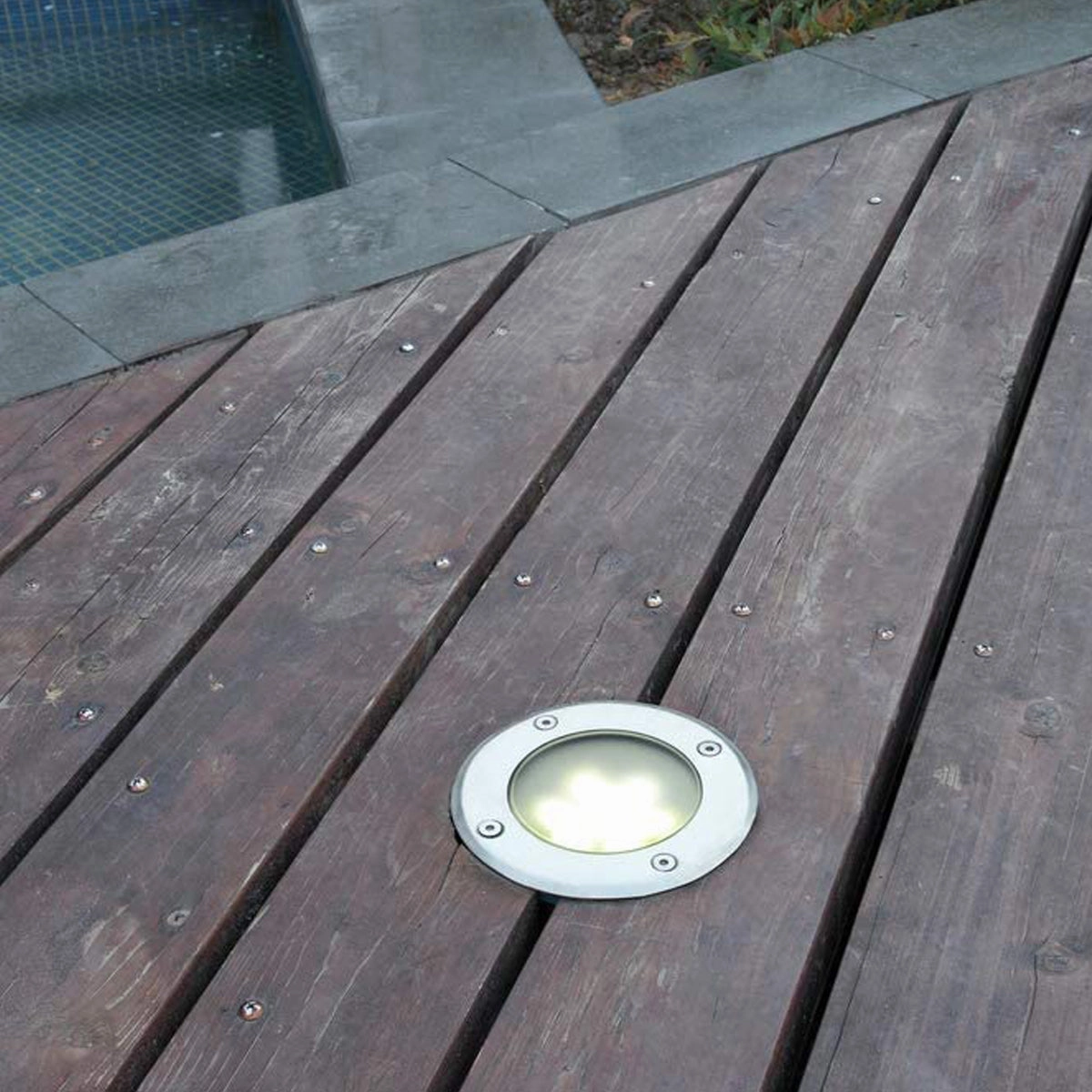 CGC MEADOW Round Large Single Stainless Steel Inground Or Decking Lights