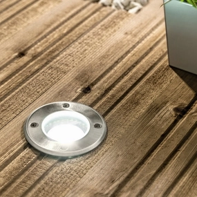 CGC MEADOW Round Large Single Stainless Steel Inground Or Decking LightsMotion activated driveway security lights