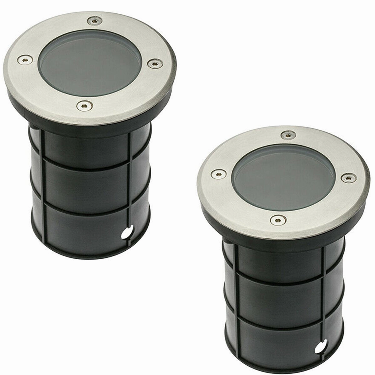 CGC MEADOW Two Round Large Stainless Steel Inground Or Decking Lights