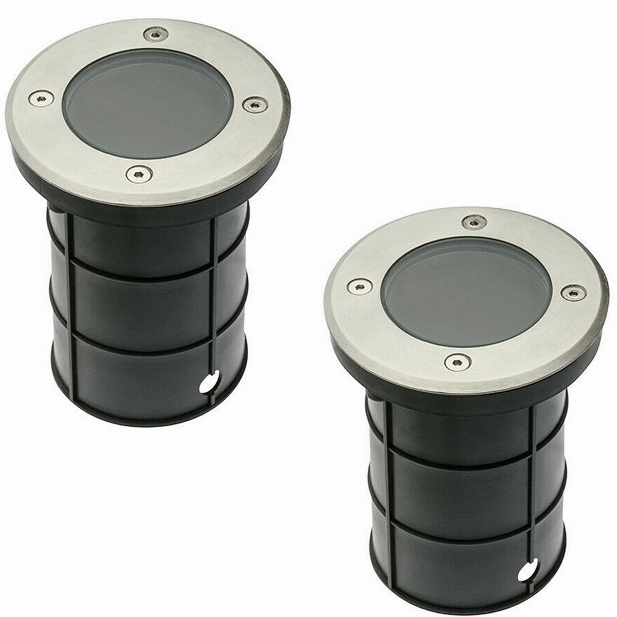 CGC MEADOW Two Round Large Stainless Steel Inground Or Decking Lights