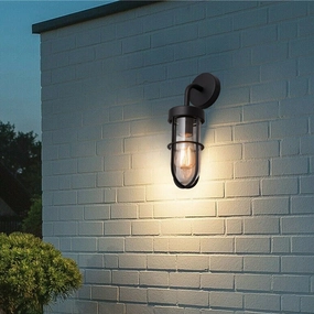 CGC MELODY Black Cage Curved Neck Outdoor Drop LightOutdoor wall sconces with motion sensor