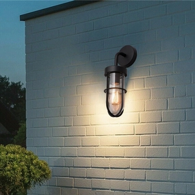 CGC MELODY Black Cage Curved Neck Outdoor Drop LightMotion activated driveway security lights