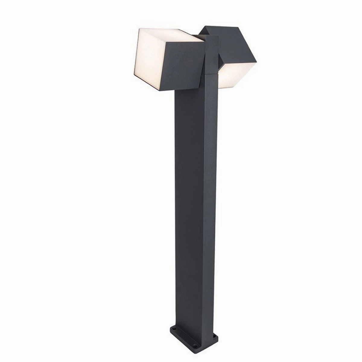 CGC MORGAN Dark Grey Double Cube LED Outdoor Post Light