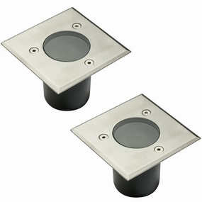 CGC MYAH Two Square Small Stainless Steel Inground Or Decking LightsSolar deck post cap lights