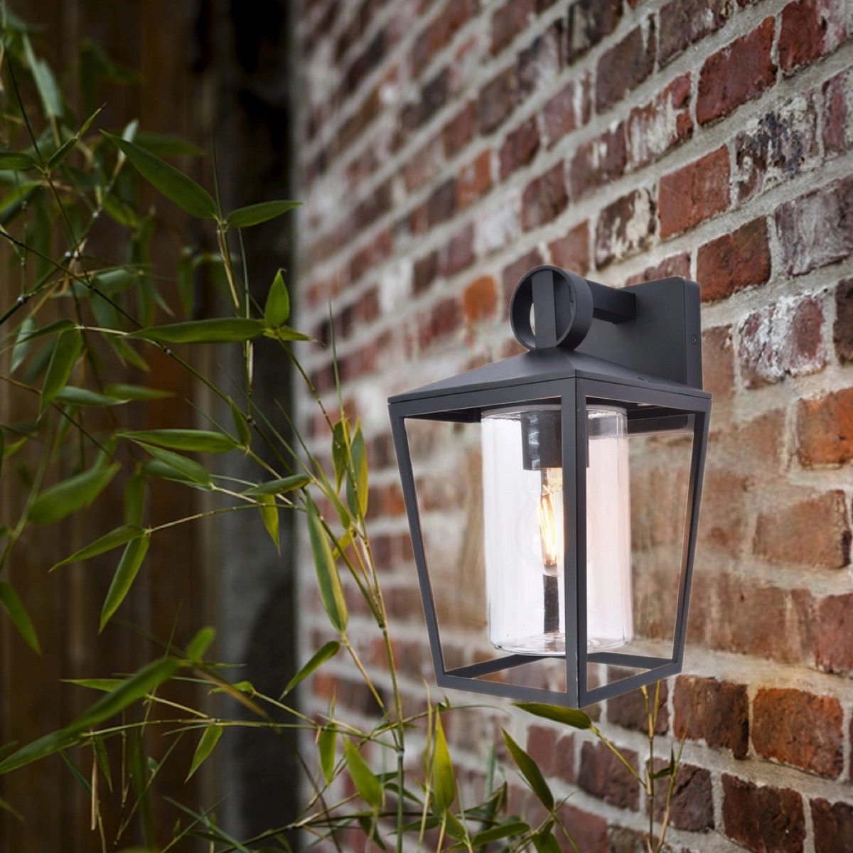 CGC MYLA Black Modern Outdoor Wall Light Lantern