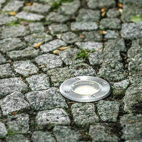 CGC NOLA Round Small Single Stainless Steel Inground Or Decking LightsSolar deck post cap lights