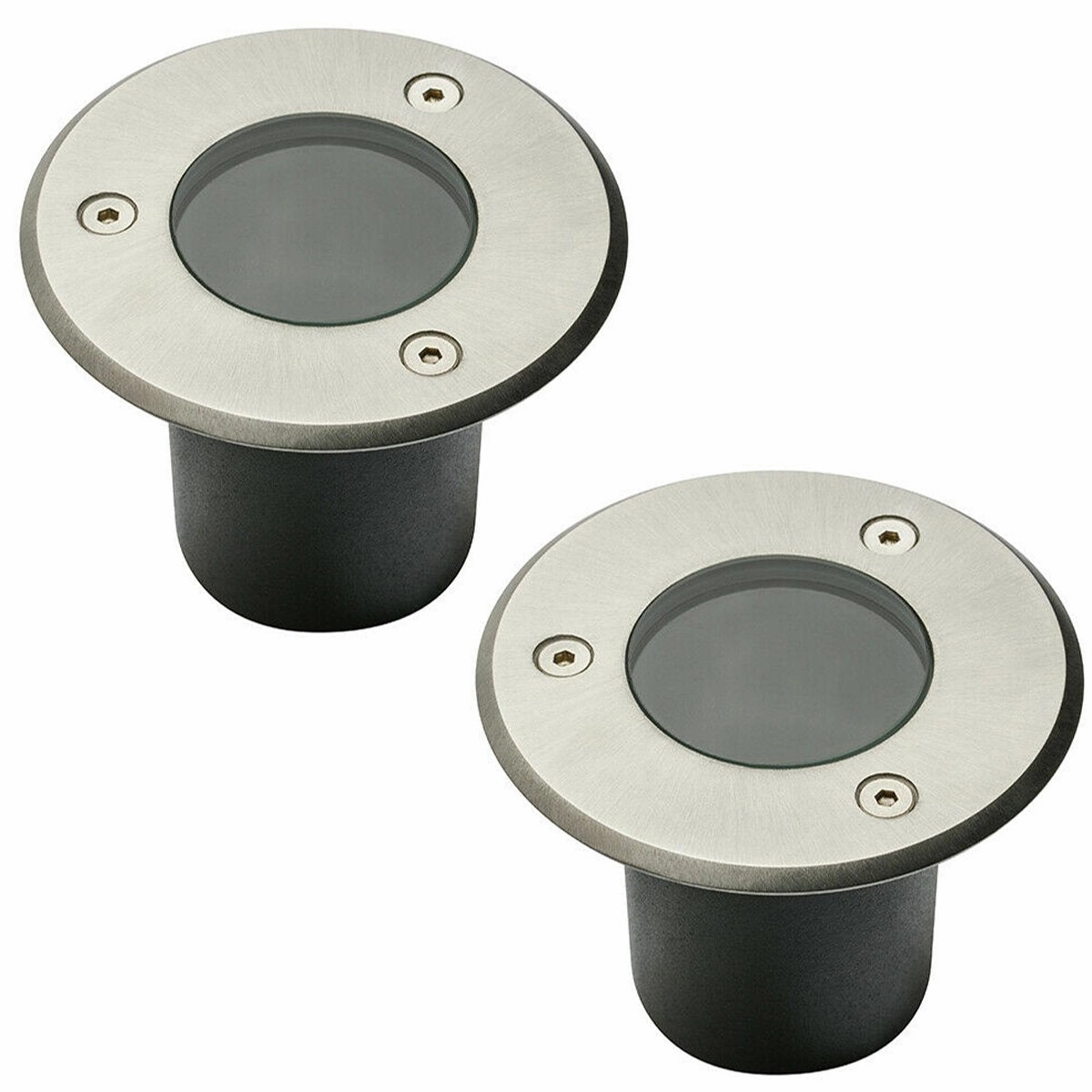 CGC NOLA Two Round Small Stainless Steel Inground Or Decking LightsWeatherproof outdoor lighting