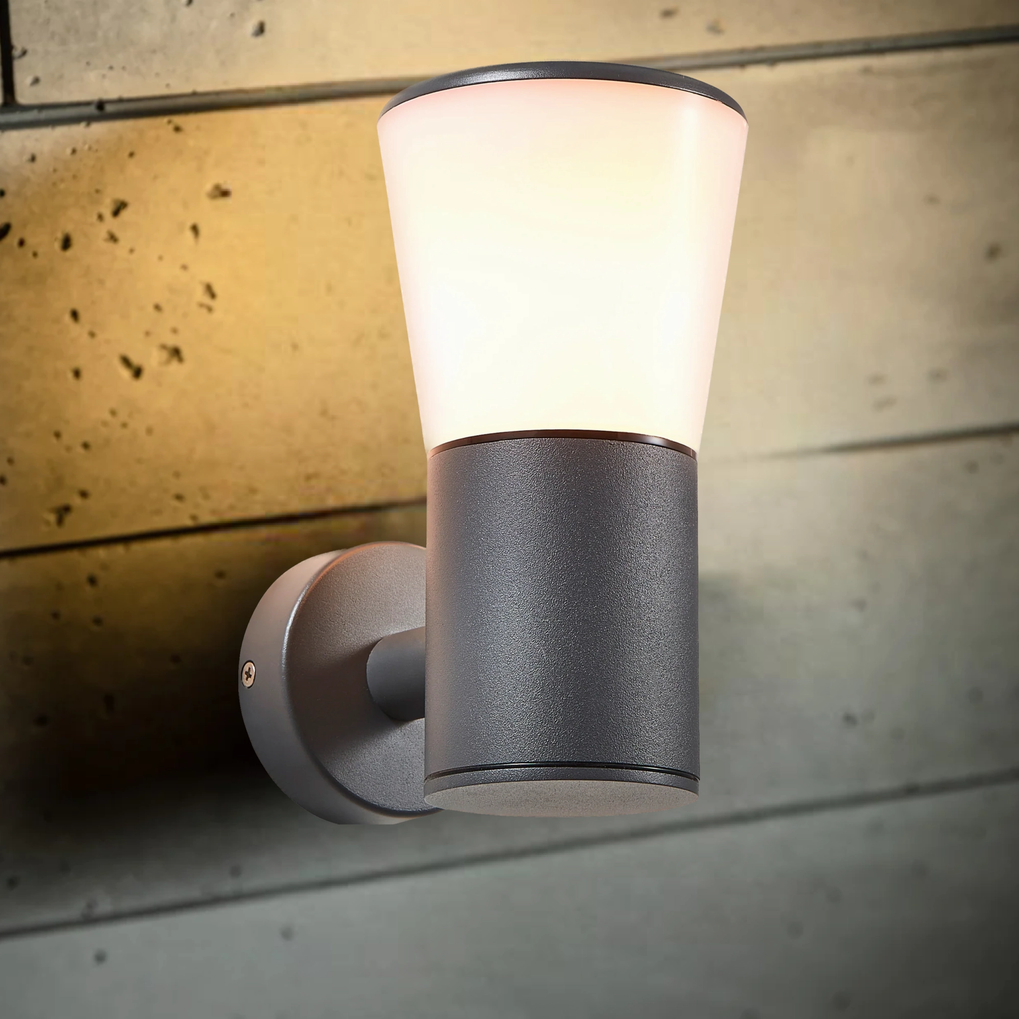 CGC OTIS Anthracite Dark Grey Outdoor Wall Light Lantern Opal Diffuser E27 IP44Outdoor wall sconces with motion sensor