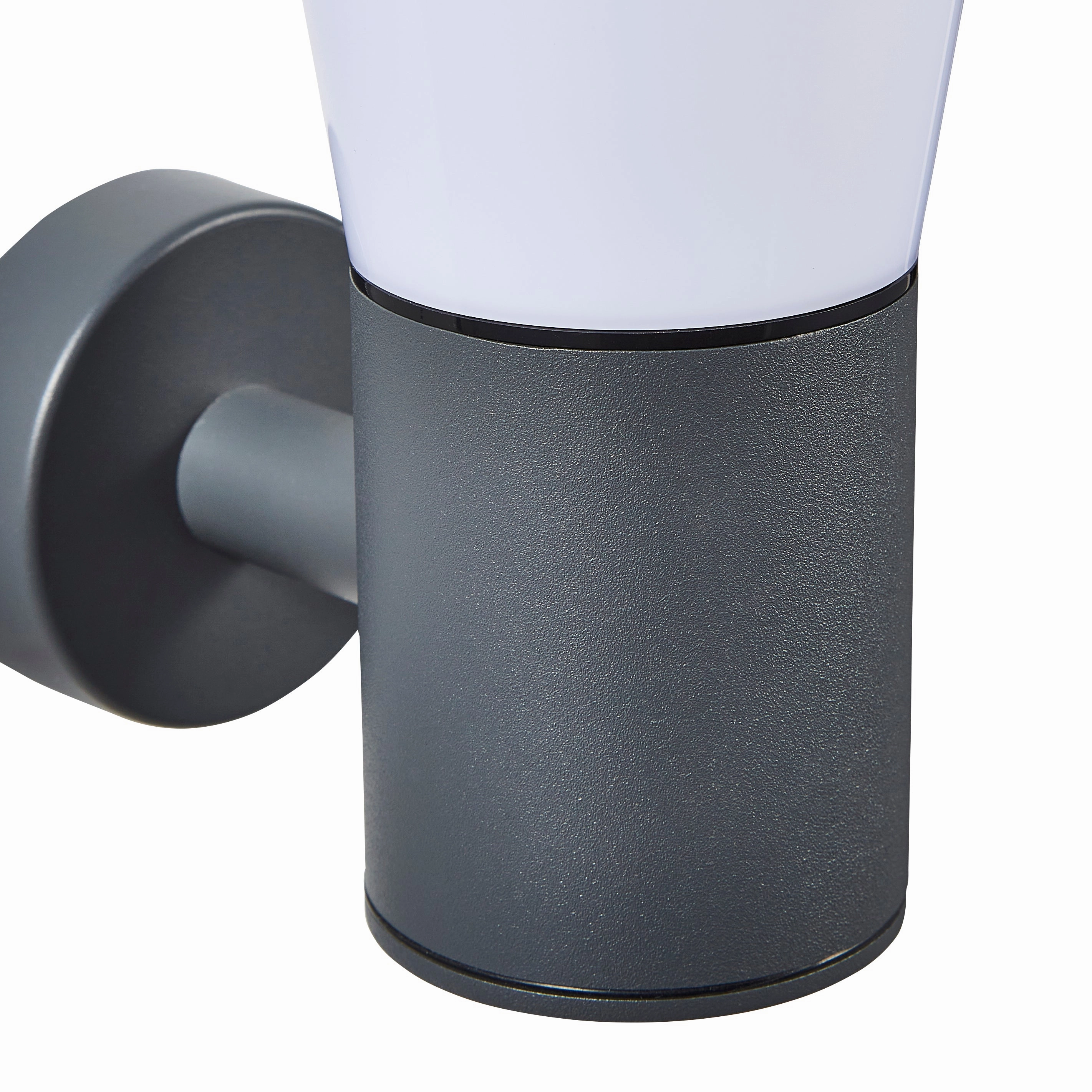 CGC OTIS Anthracite Dark Grey Outdoor Wall Light Lantern Opal Diffuser E27 IP44