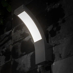 CGC PARIS Grey LED Curved Outdoor Wall LightOutdoor wall sconces with motion sensor