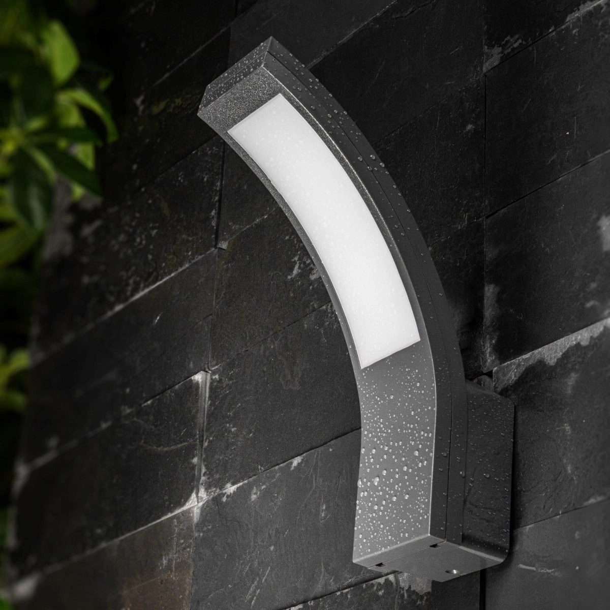 CGC PARIS Grey LED Curved Outdoor Wall Light