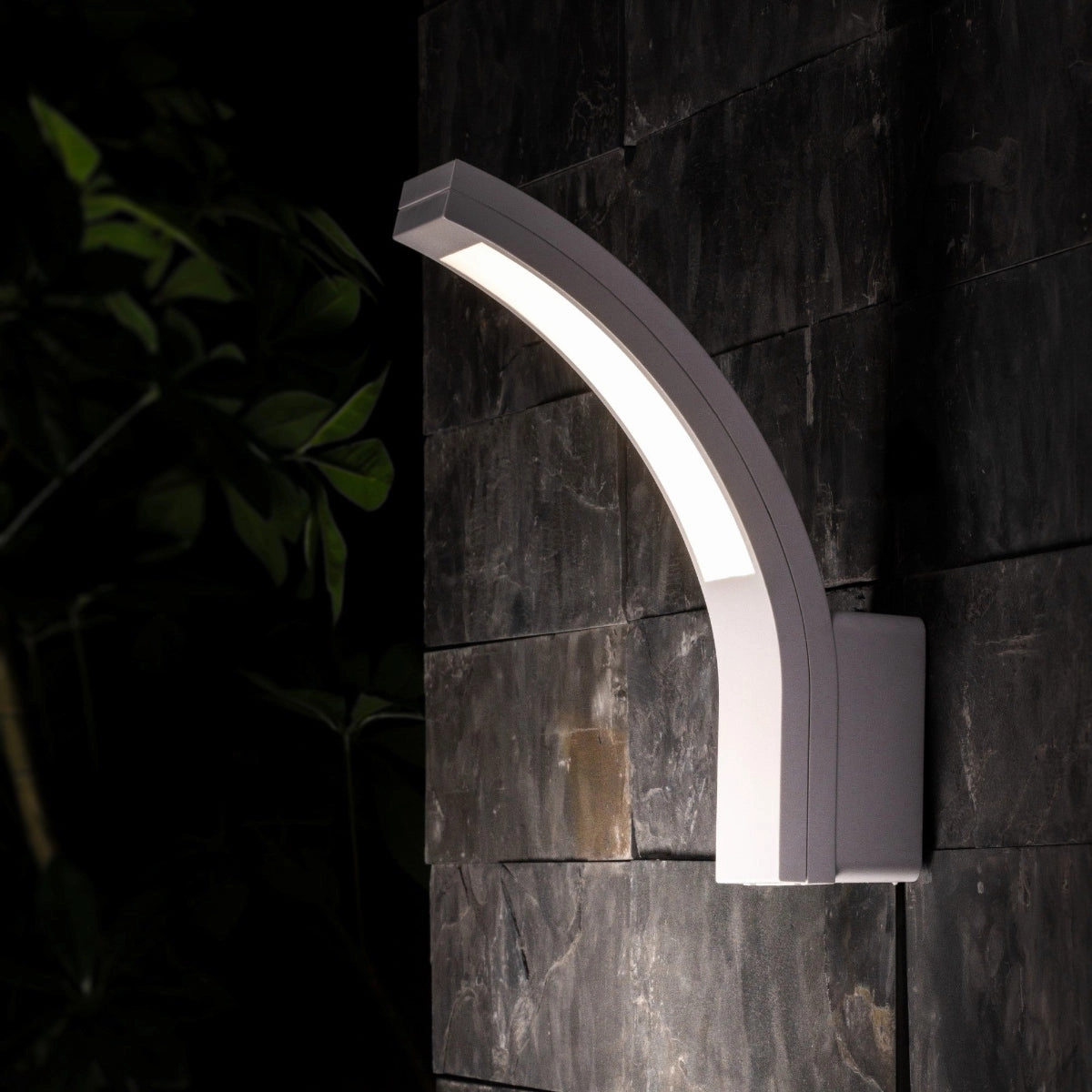 CGC PARIS White LED Curved Outdoor Wall LightOutdoor wall sconces with motion sensor