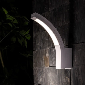 CGC PARIS White LED Curved Outdoor Wall LightOutdoor wall sconces with motion sensor