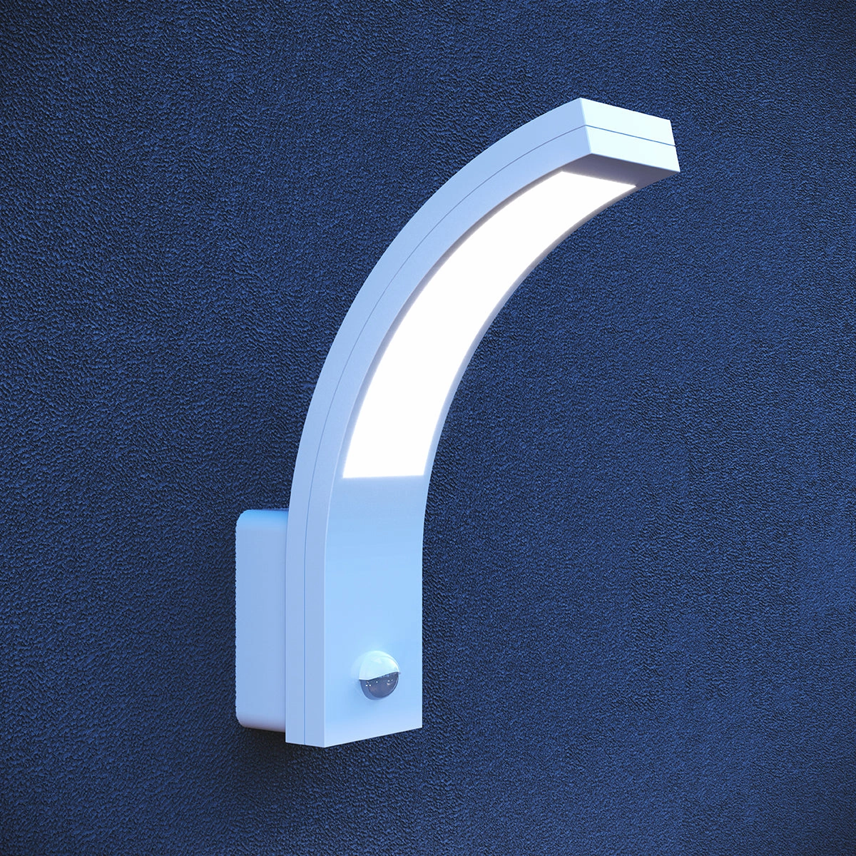 CGC PARIS White LED Curved Outdoor Wall Light With Motion Sensor