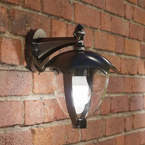 CGC POPPY Black Curved Coach Lantern Down LightOutdoor wall sconces with motion sensor